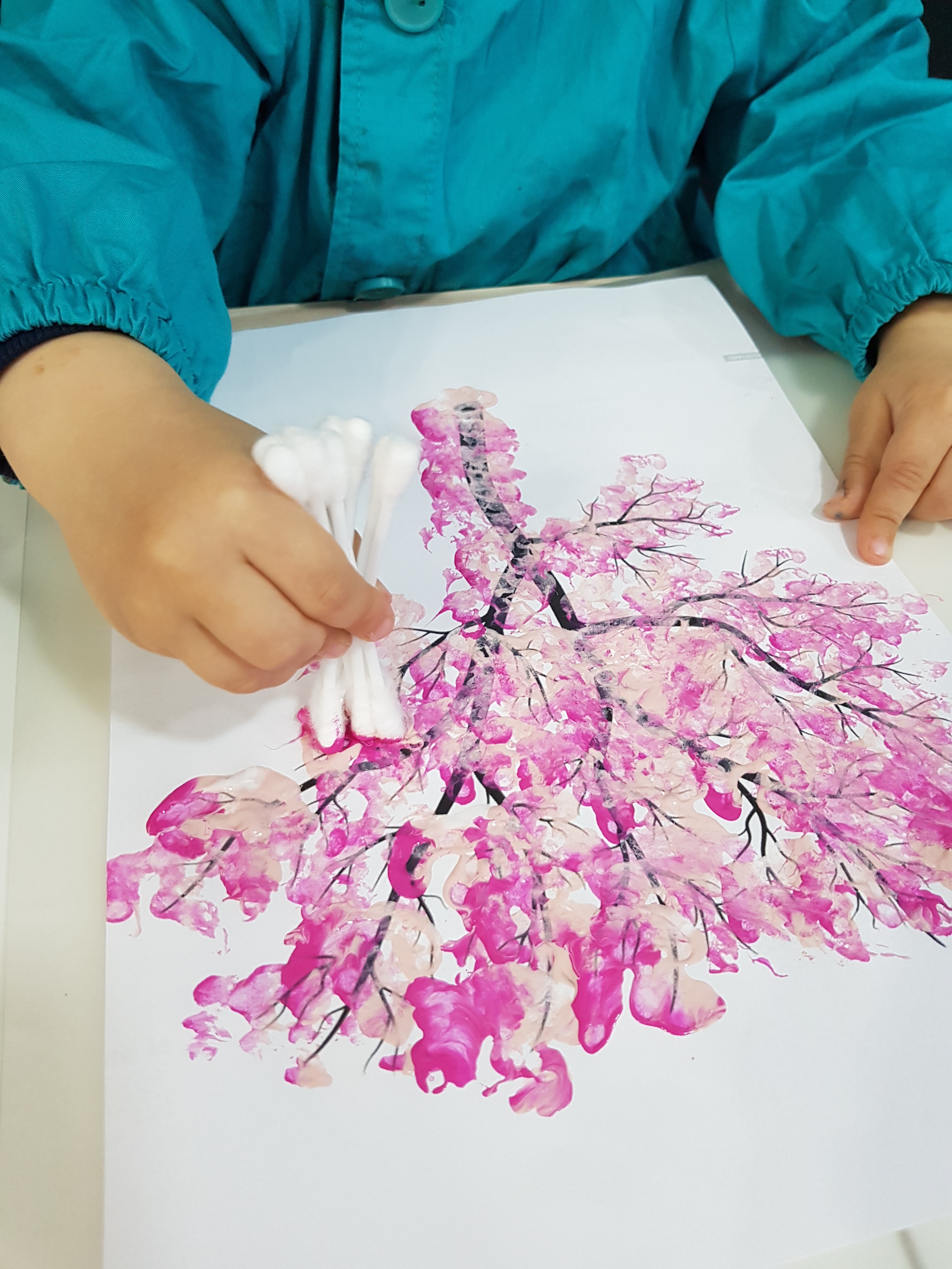 cherry blossom tree painting kids