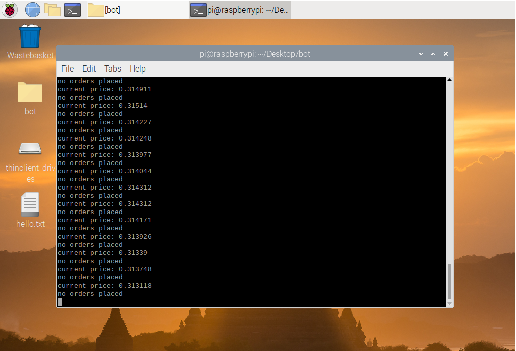  The simple Bot at work on a Raspberry Pi