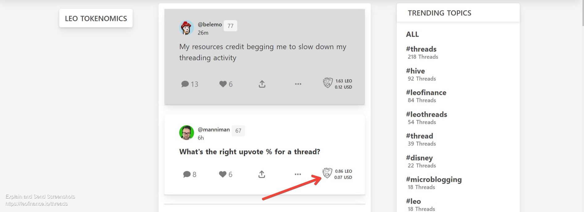 Screenshot of Threads — LeoFinance.jpg