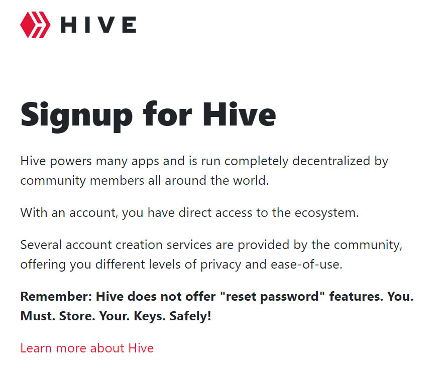HIVE SIGNUP Page