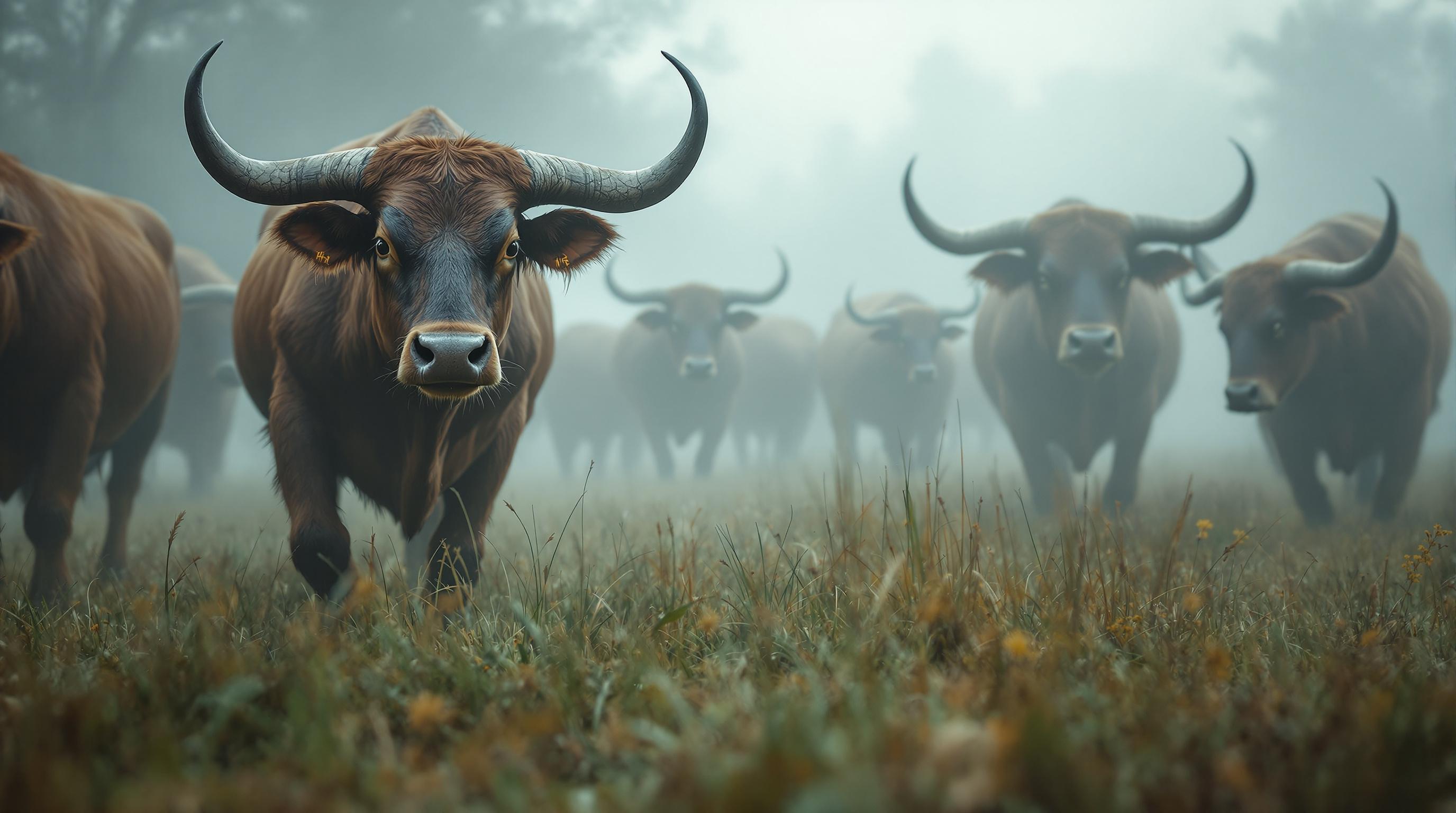 bulls in grass in the fog.jpg