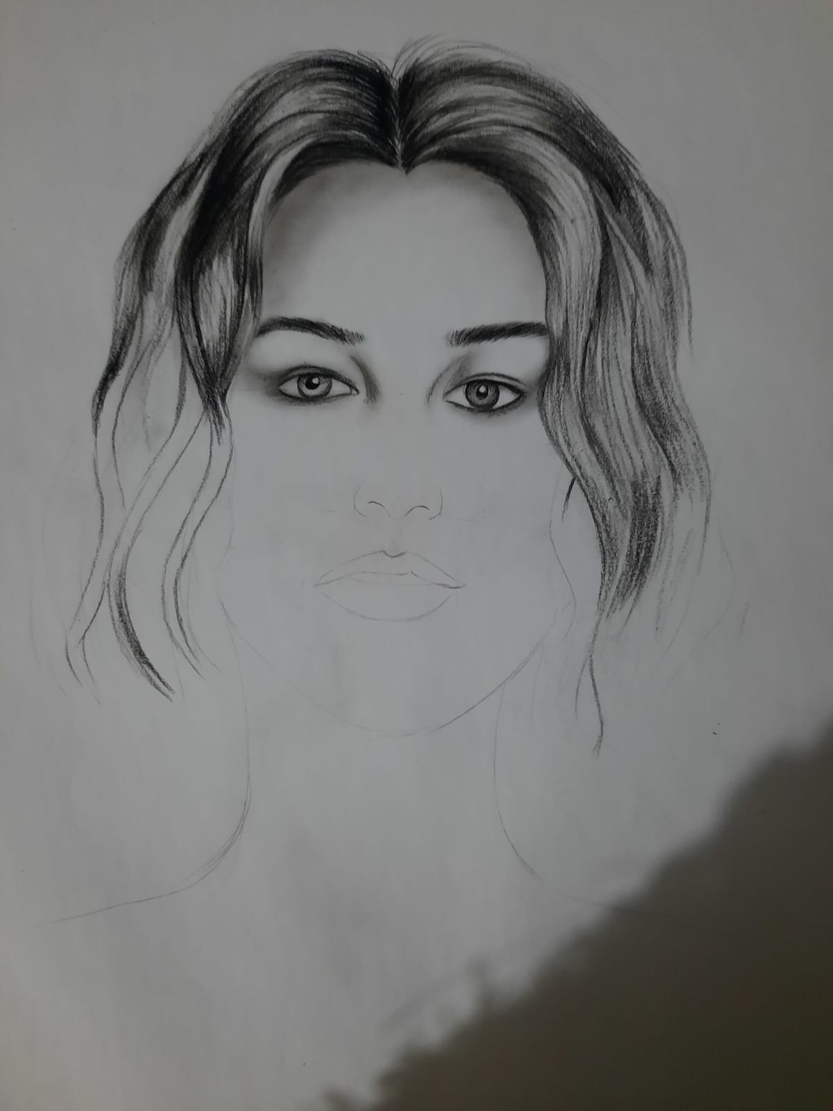 Pencil sketch of beautiful female model. Sketching a beautiful lady ...