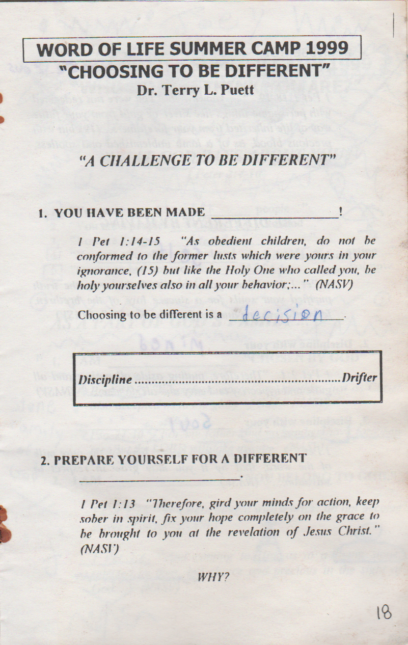 1999-07-25 - Sunday - West Coast Camp Quiet Time, Joey Arnold age 14, est date, most likely last week of July-19.png