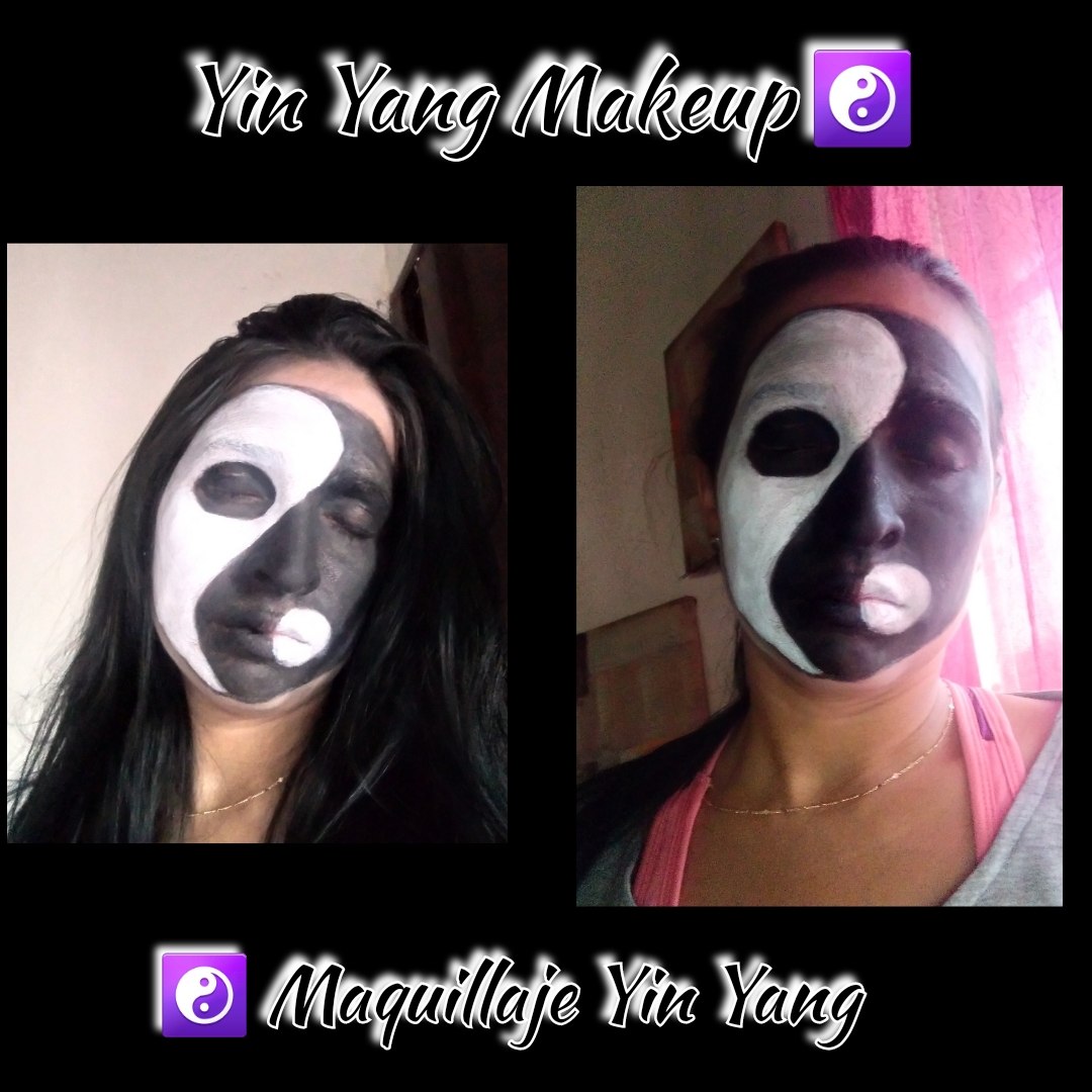 ESP~ENG: Maquillaje Inspirado en el Simbolo del Yin y el Yang ☯️/Makeup  Inspired by the Yin and Yang Symbol ☯️. — Hive