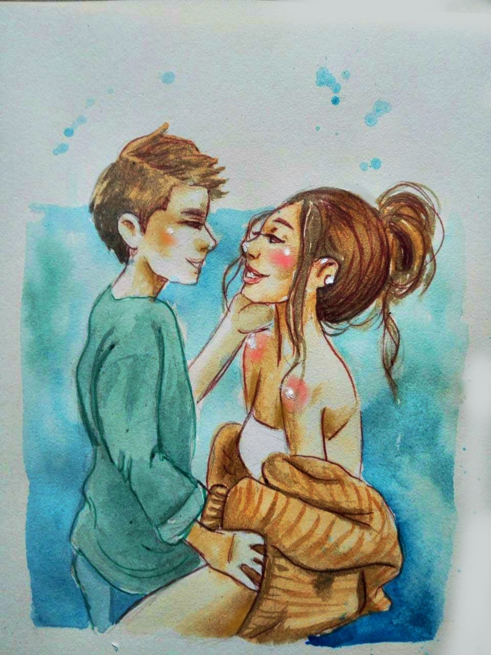 A quick doodle I drew of my boyfriend and I for our anniversary : r/drawing