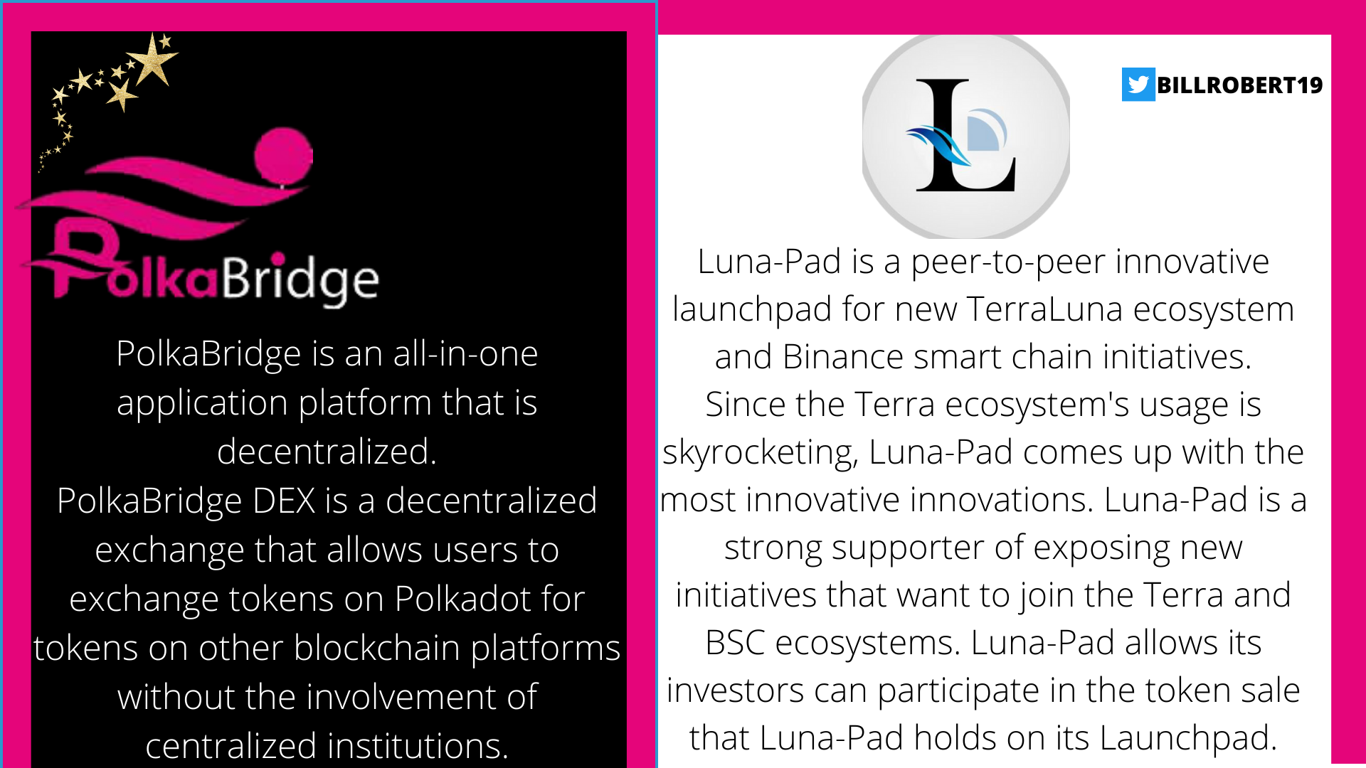 Luna-Pad is a peer-to-peer innovative launchpad for new TerraLuna ecosystem and Binance smart chain initiatives. Since the Terra ecosystem's usage is skyrocketing, Luna-Pad comes up with the most innovative innovatio.png