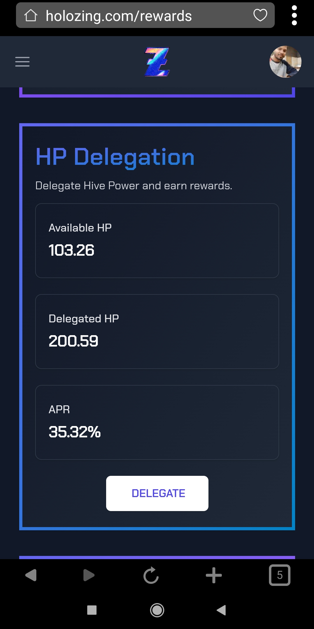 Holozing Experience: Delegation, Staking, and Crypto Rewards 🤩