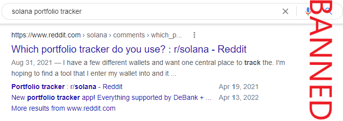 reddit portfolio solana blocked banned