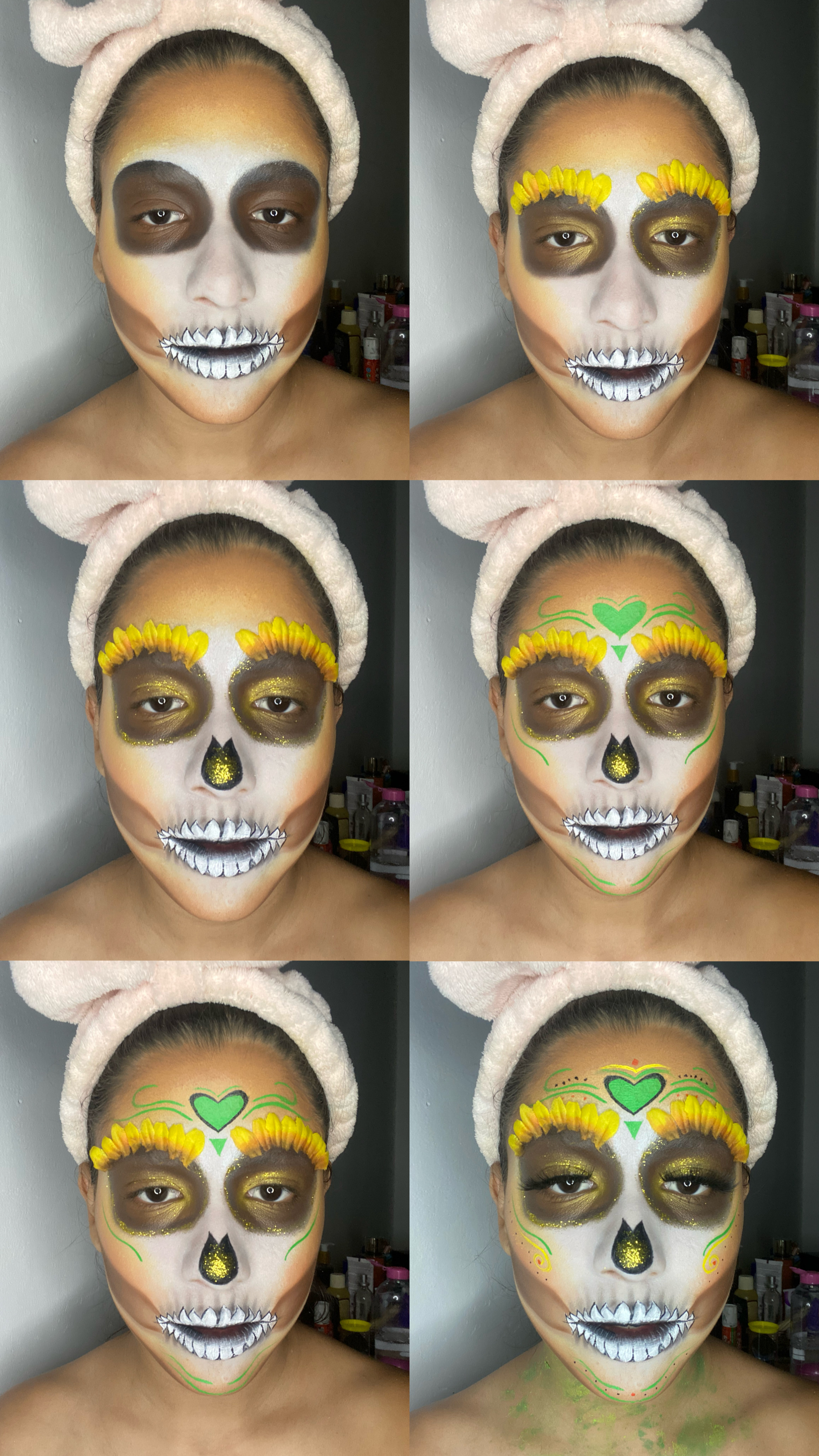 ESP-ENG] Iniciativa maquillaje de catrina - inspirado en girasoles // Catrina  makeup initiative - inspired by sunflowers // by:@anymakeup — Hive