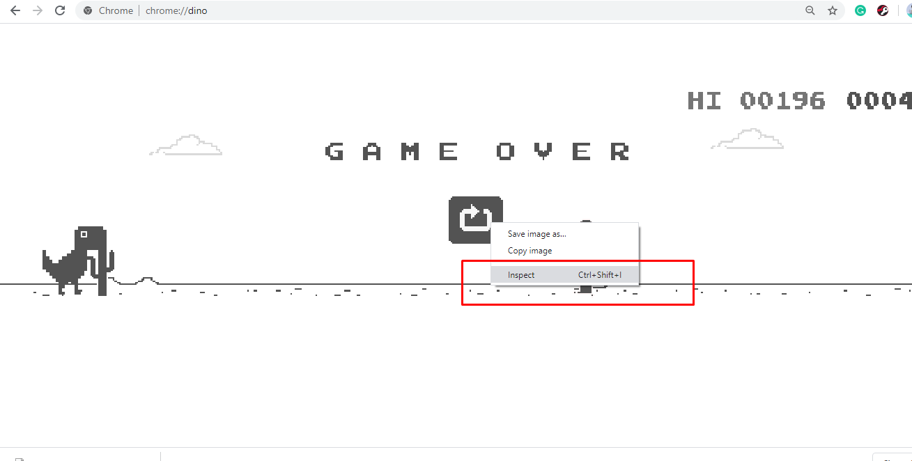 Google Chrome Dino-Game Hack (