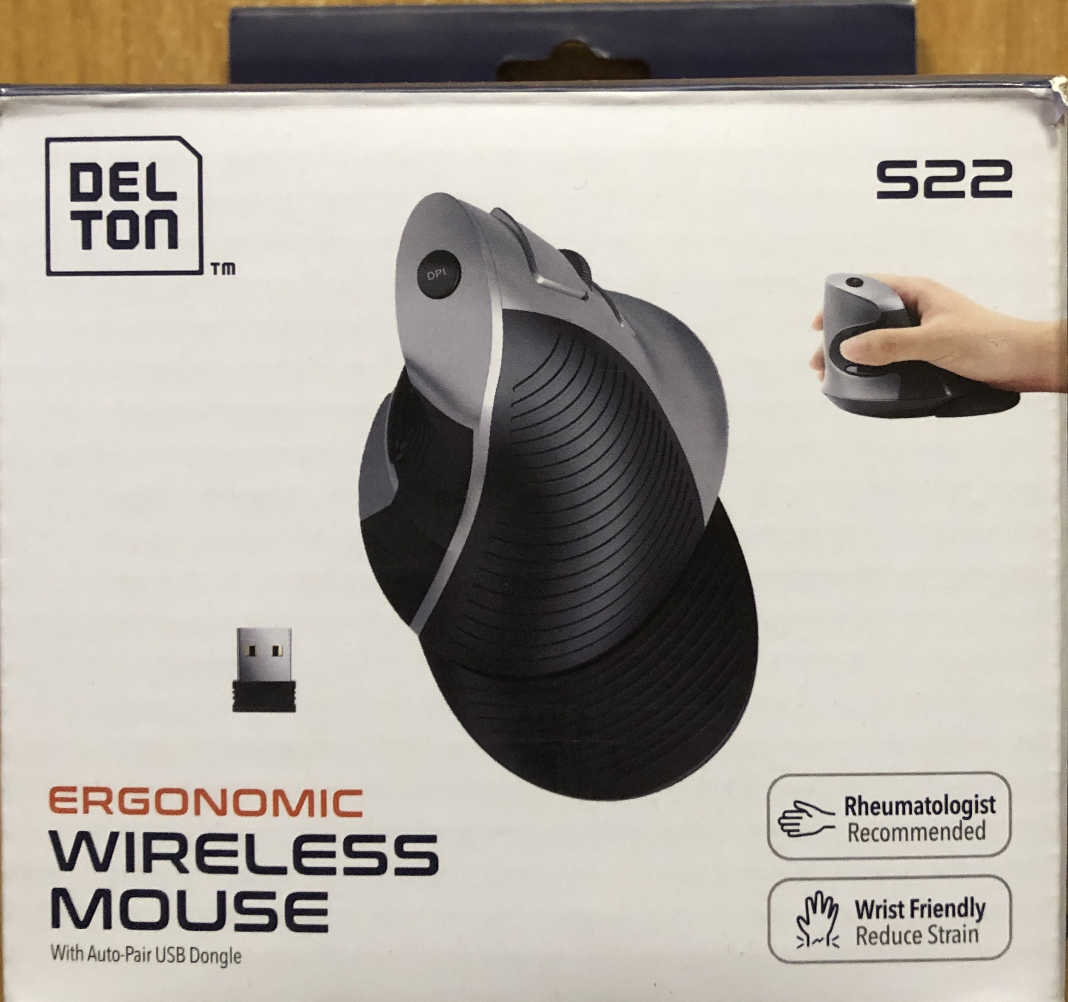 Delton S22 Ergonomic Wireless Vertical Mouse.JPG