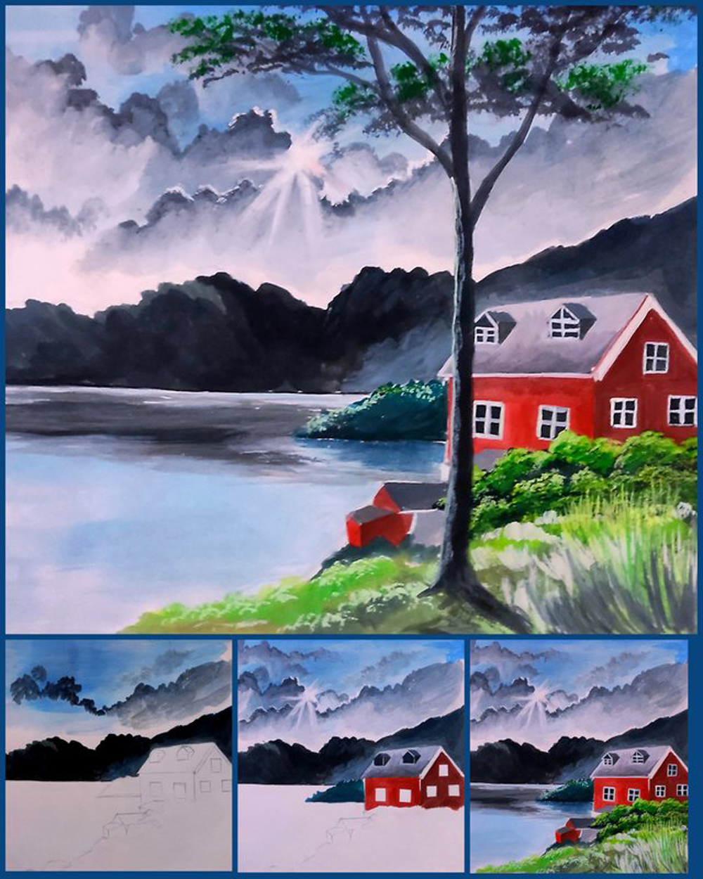 Painting Of Scenery In Poster Colour Size Size - GranNino