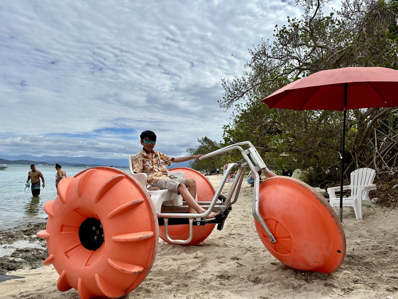 San on a Pedalo