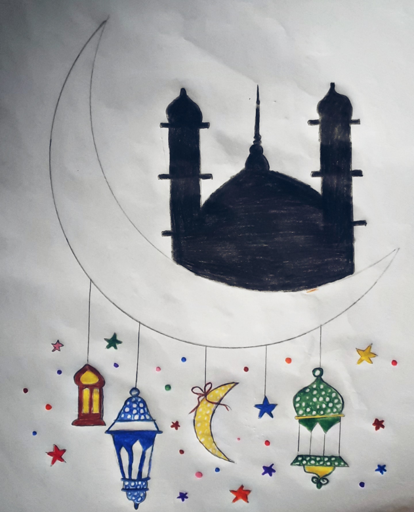 Eid Drawing | Easy drawings, Cute easy drawings, Drawing for kids