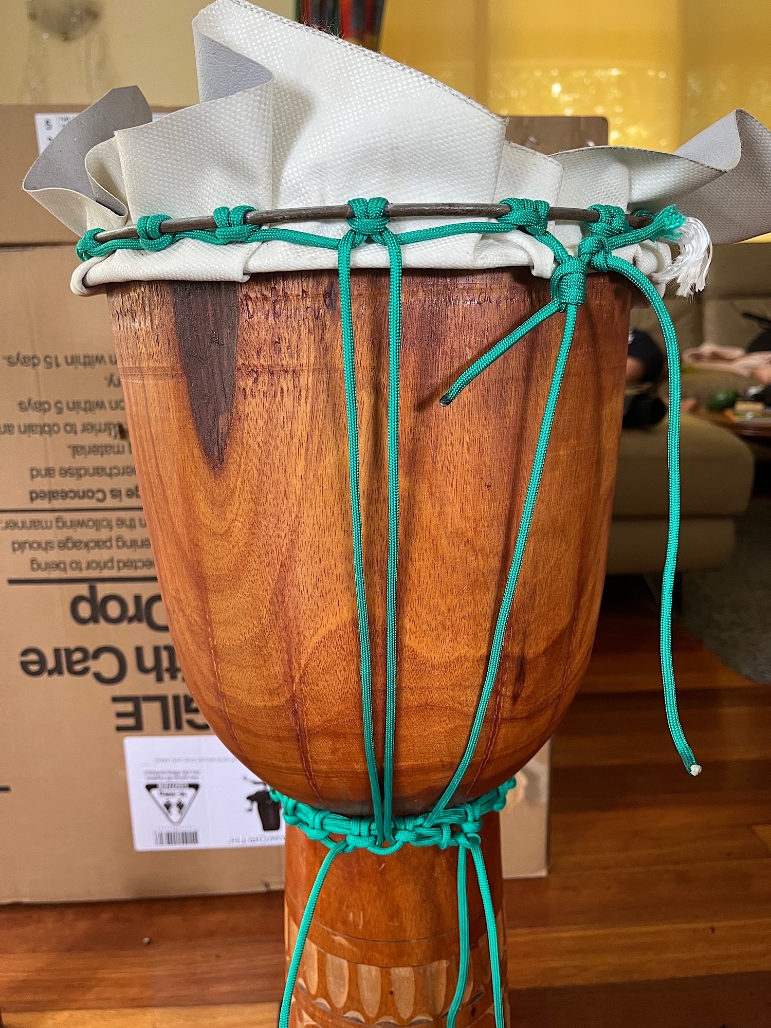 Installing the Djembe drum head