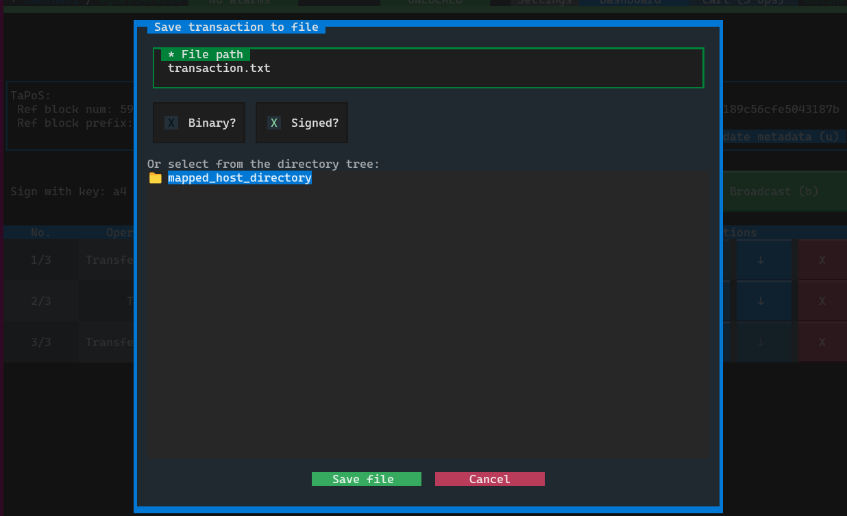 TUI - mapped directory