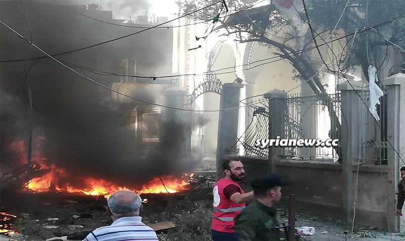 Bomb detonated in front of Virgin Mary Church - Qamishli Hasakah Syria.jpg