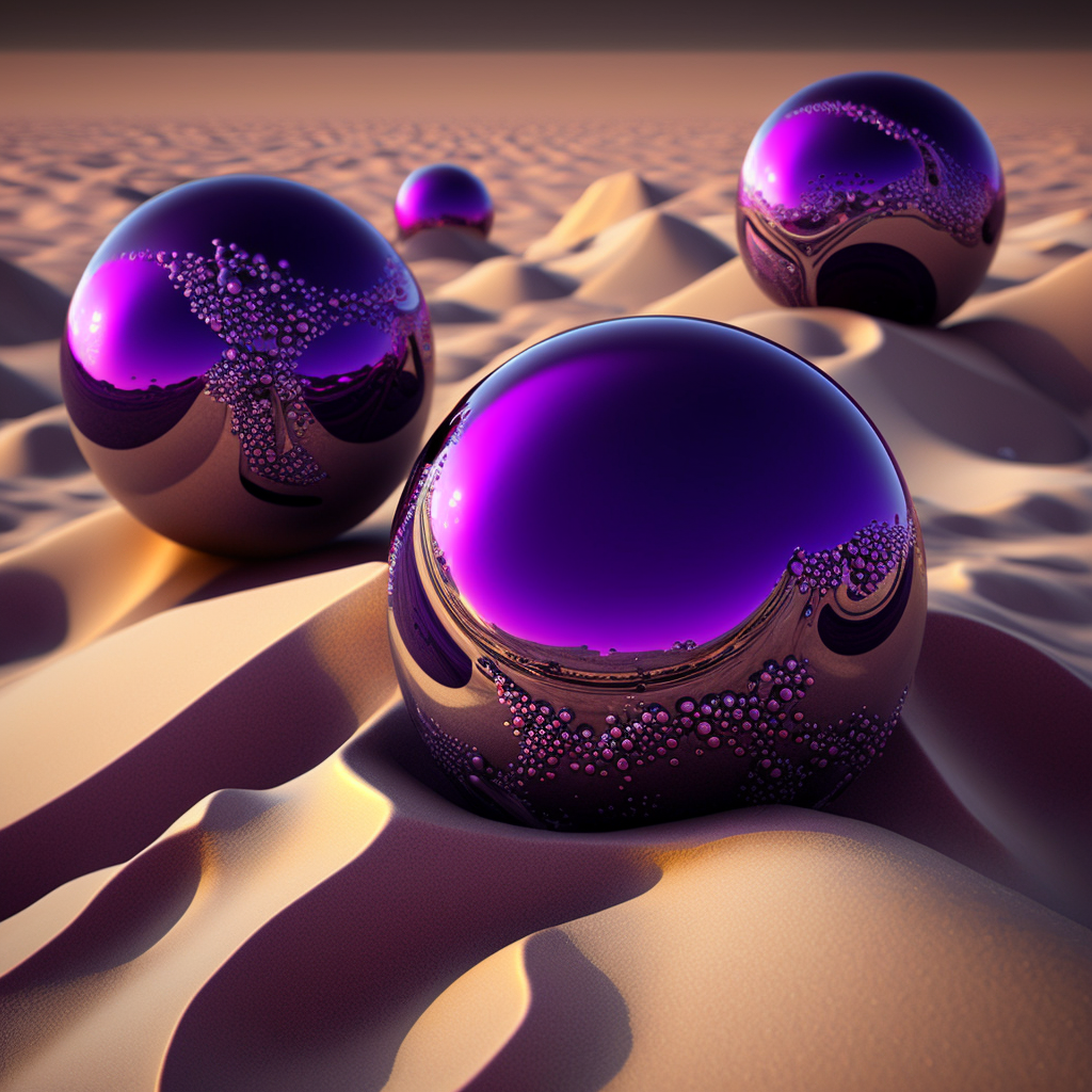 https://images.hive.blog/DQmSozTqGW4irSWuCJgyXh1W5exFzRYTDB41fmWc8EQ7aZ6/ackza_purple_metallic_spheres_in_the_sand._Beautiful_high_reso_f21536c9-d85e-487f-8a6d-e9bd6be15905.png