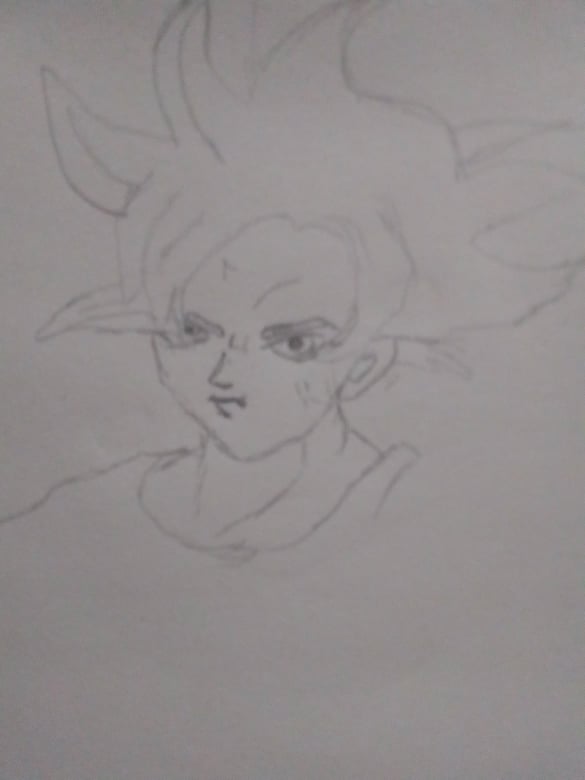 Goku, en la transformación Ultra instinto. (dibujo) — Hive