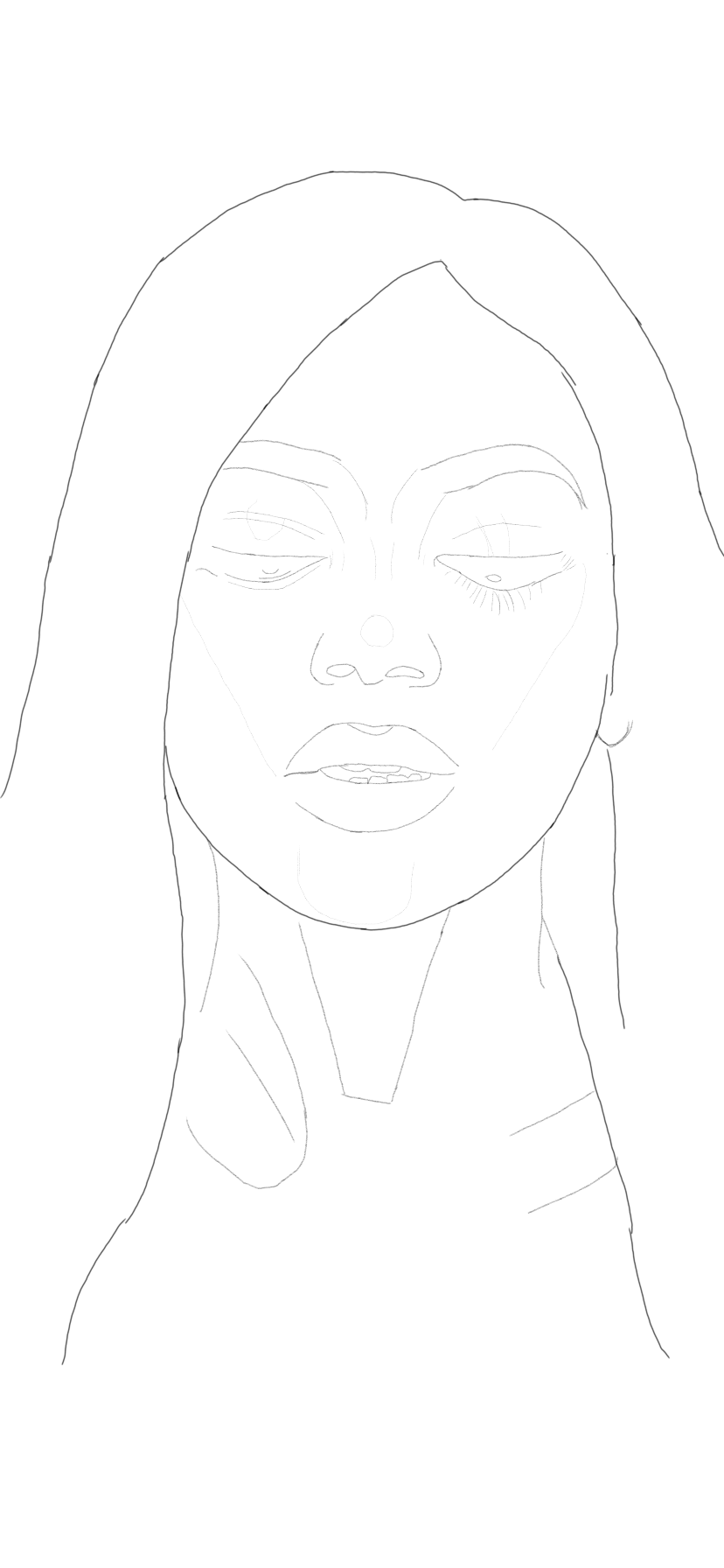 DRAWING OF A WOMAN WITH LONG WEAVON HAIR (AUTODESK SKETCHBOOK) - PALnet