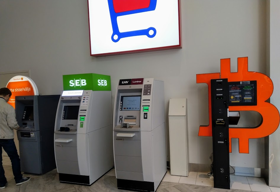 Bitcoin ATM next to traditional ATMs