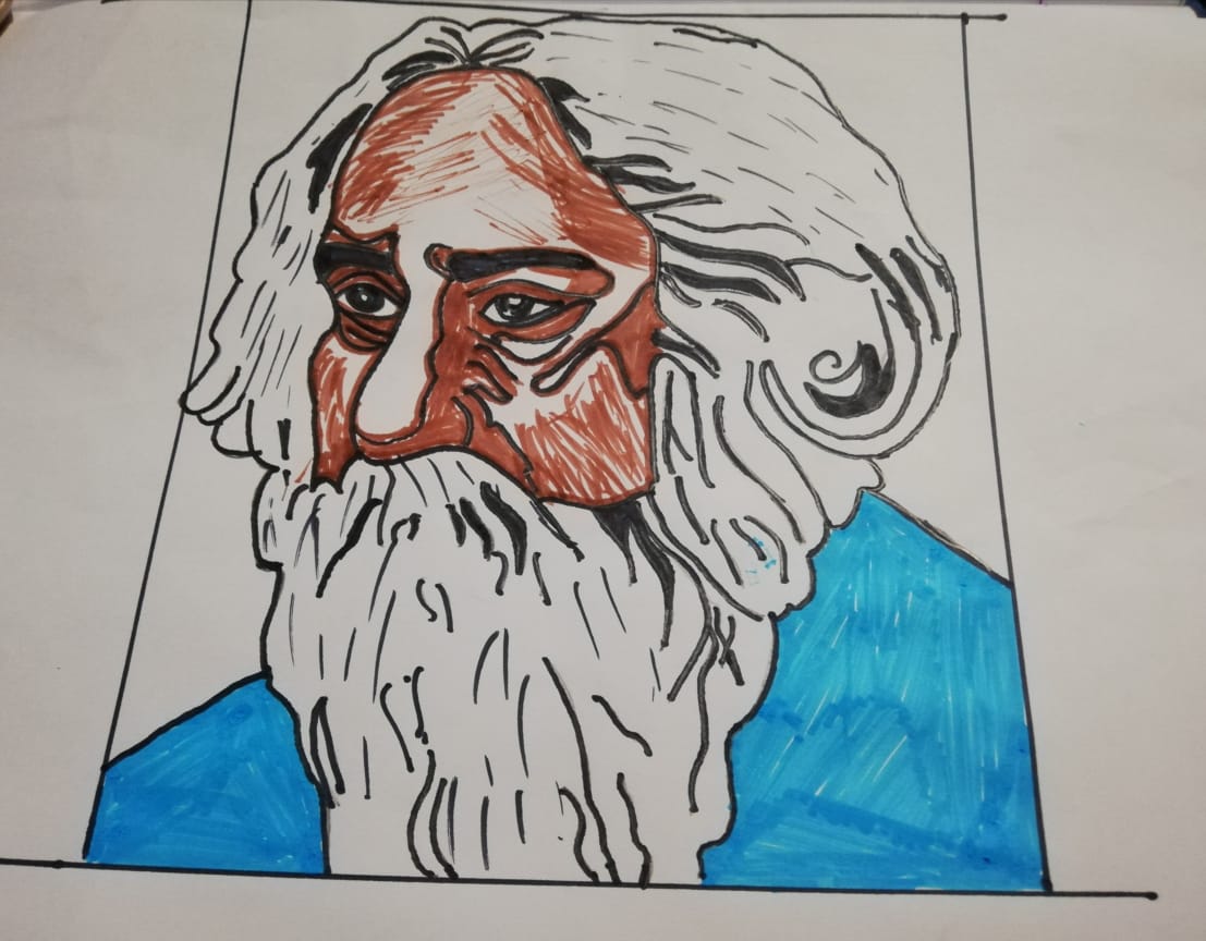 Rabindranath Tagore Line Drawing|How To Draw Rabindranath Tagore|Easy  Drawing For Kids Step By Step - YouTube