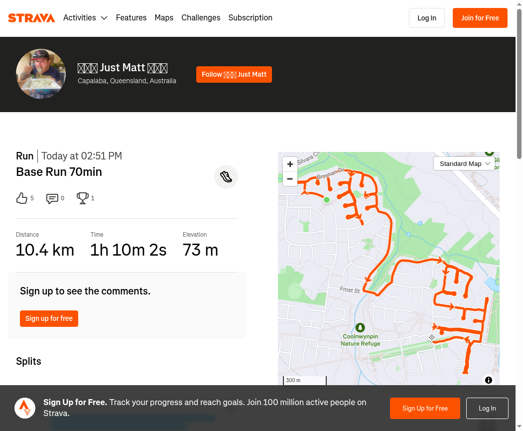 Base Run 70min