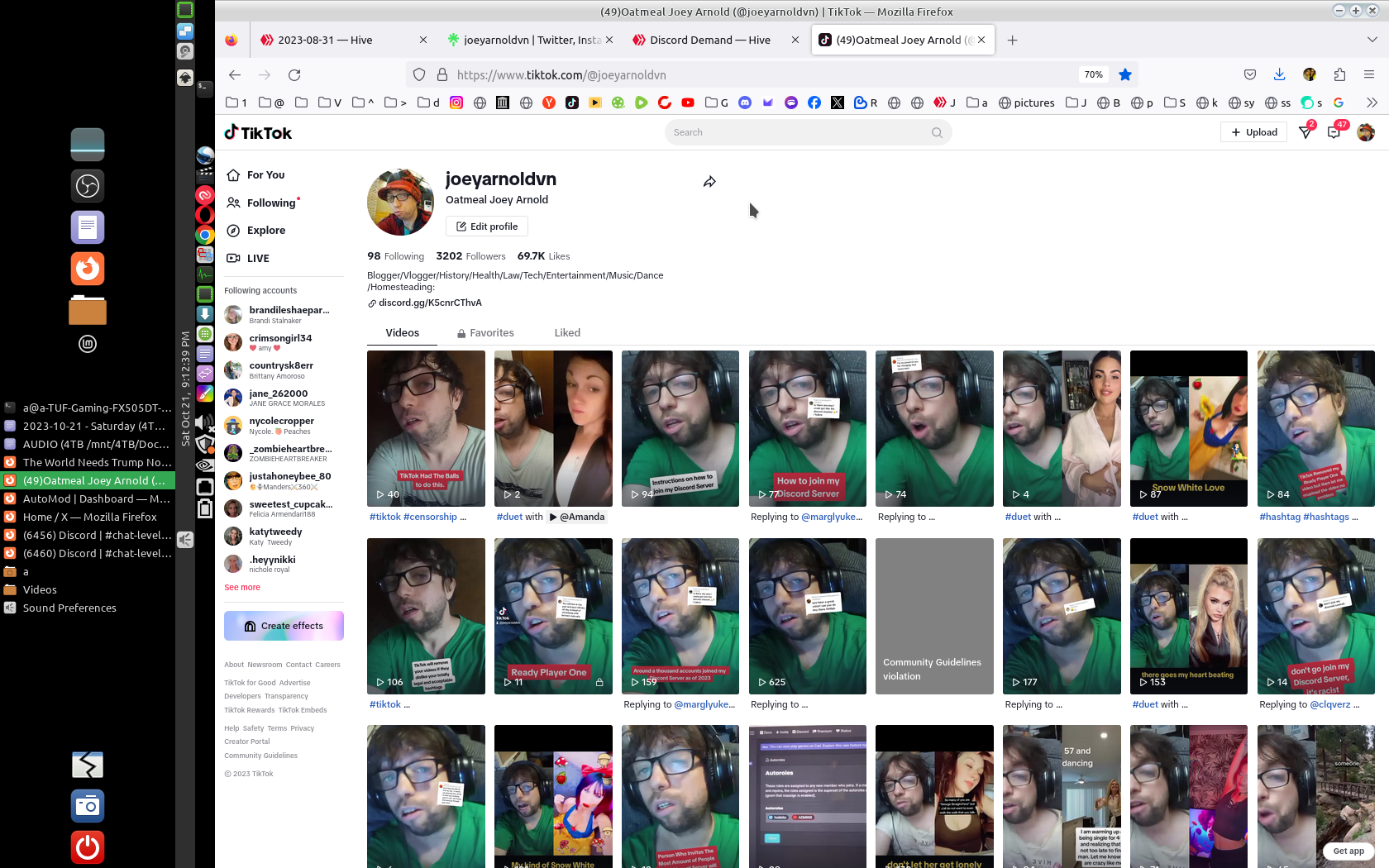 Screenshot at 2023-10-21 21-12-39 My Joeyarnoldvn TikTok with Ready Player One Video BANNED.png