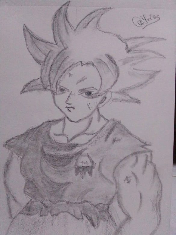  Goku, en la transformación Ultra instinto. (dibujo) — Hive