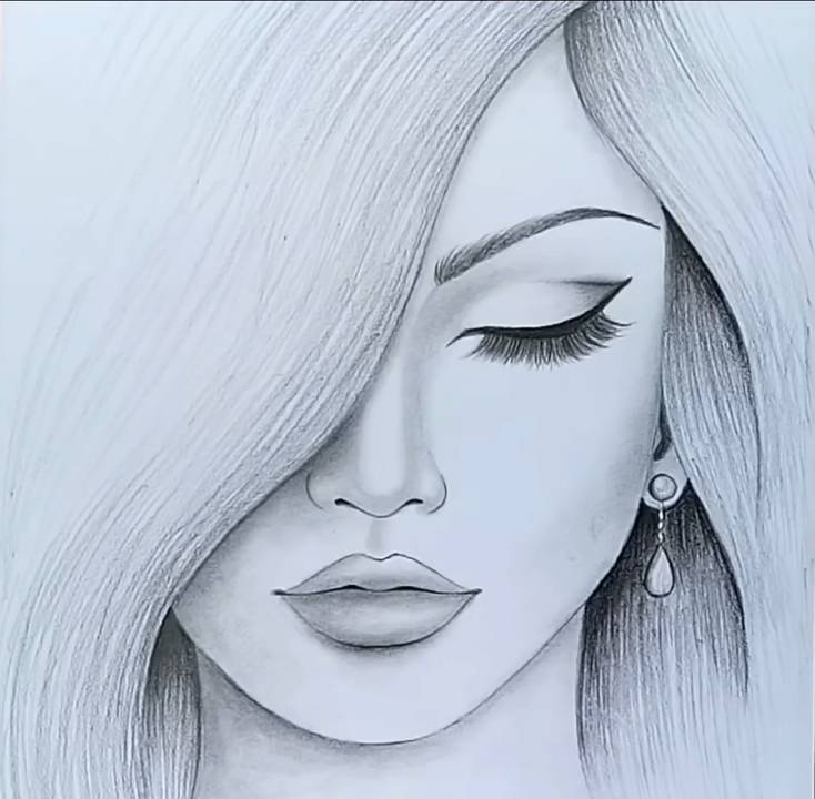 beautiful girl drawing 😍😍 Images • 𝕊ⓦ𝓮𝓮𝕥 Ꮆίℝℒ ṦW℮Ⓣ𝓪 ❤💞❤  (@swetaaaaaaa) on ShareChat