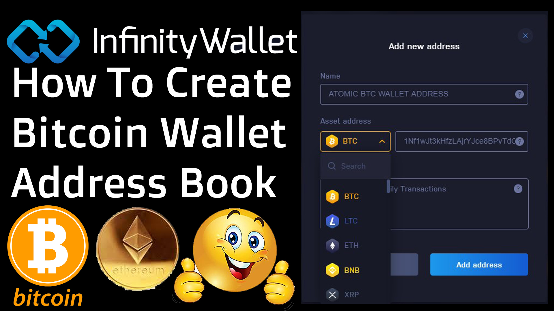 How To Create Bitcoin Wallet Address Book in Infinity Wallet by Crypto Wallets Info.jpg