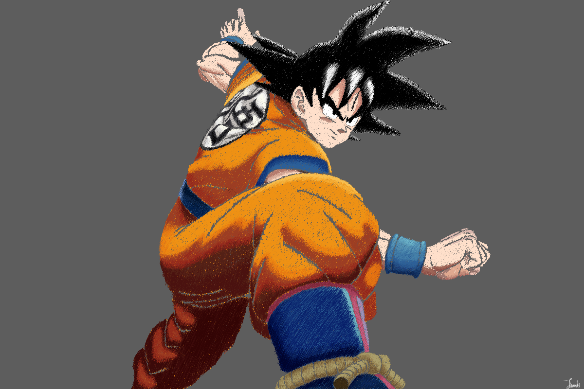Desenho do Personagem Goku (dragon Ball) | Item de Decoração Nunca Usado  34574733 | enjoei