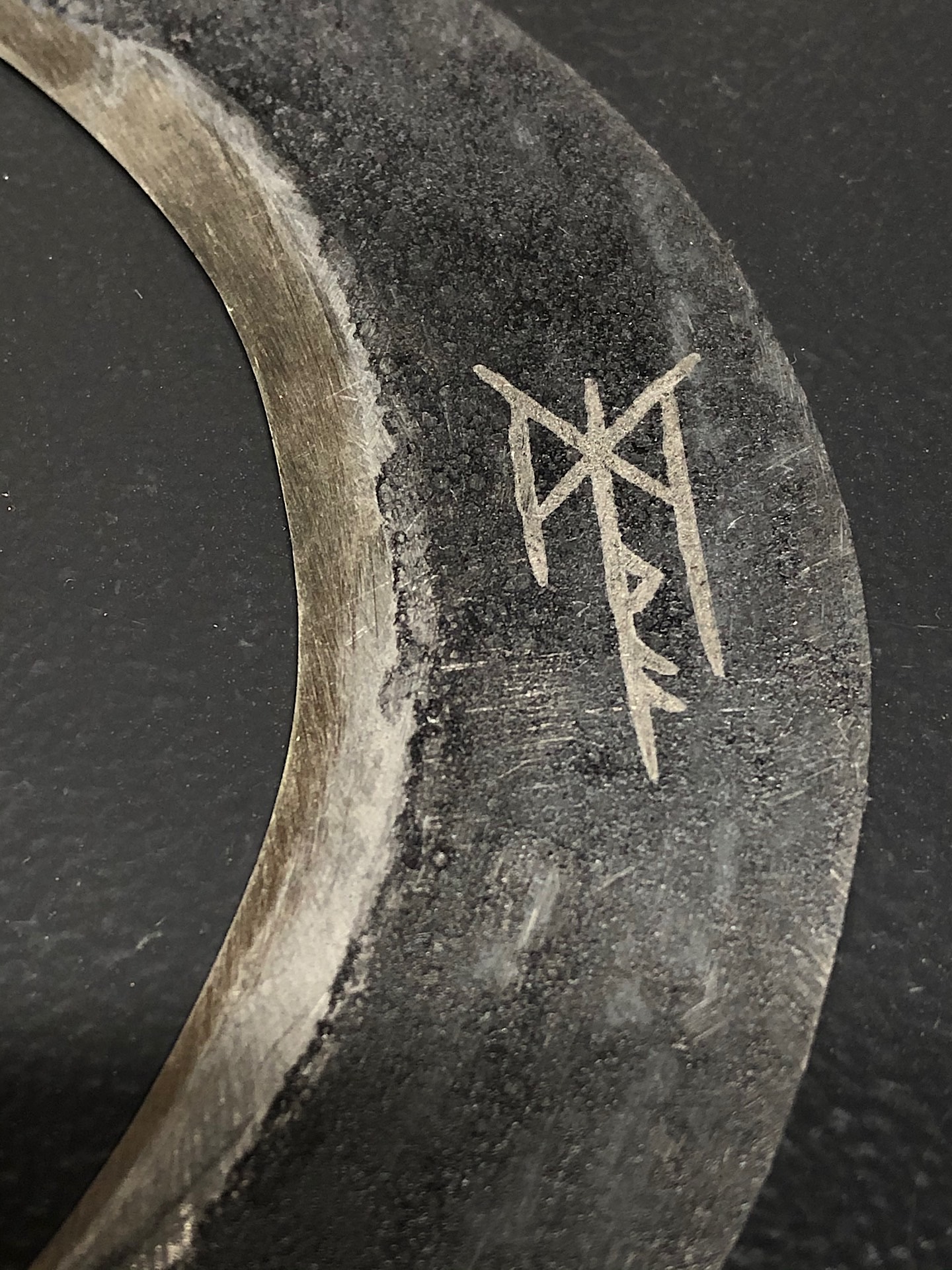 Family bind rune laser engraved on steel