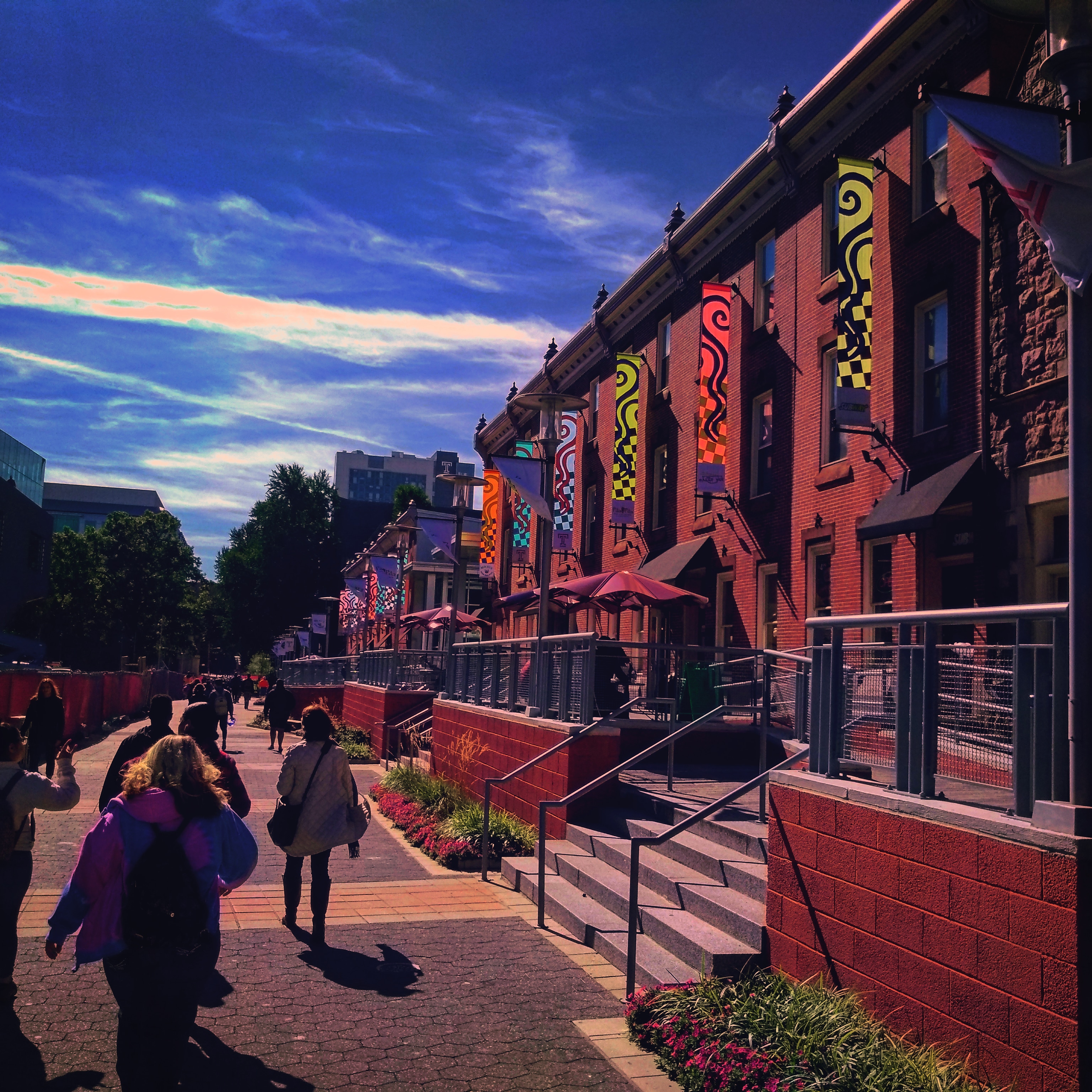 Building Banners and Blue Sky Temple University Philadelphia, Pennsylvania @EverNoticeThat.jpg