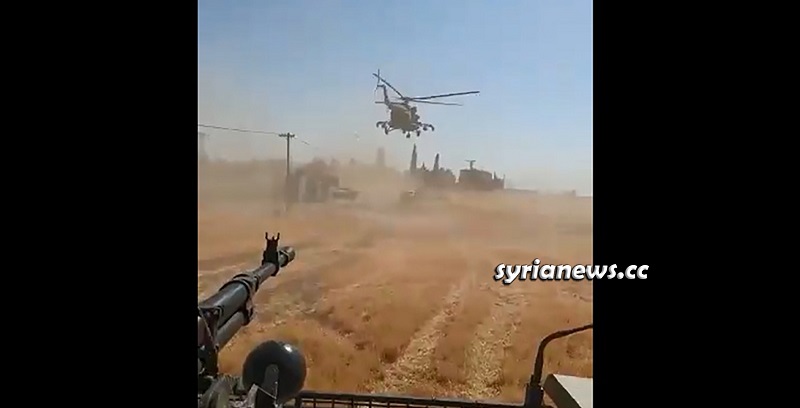 Russian Helicopter Dusts Away Trump Forces Convoy Northeast Syria.jpg