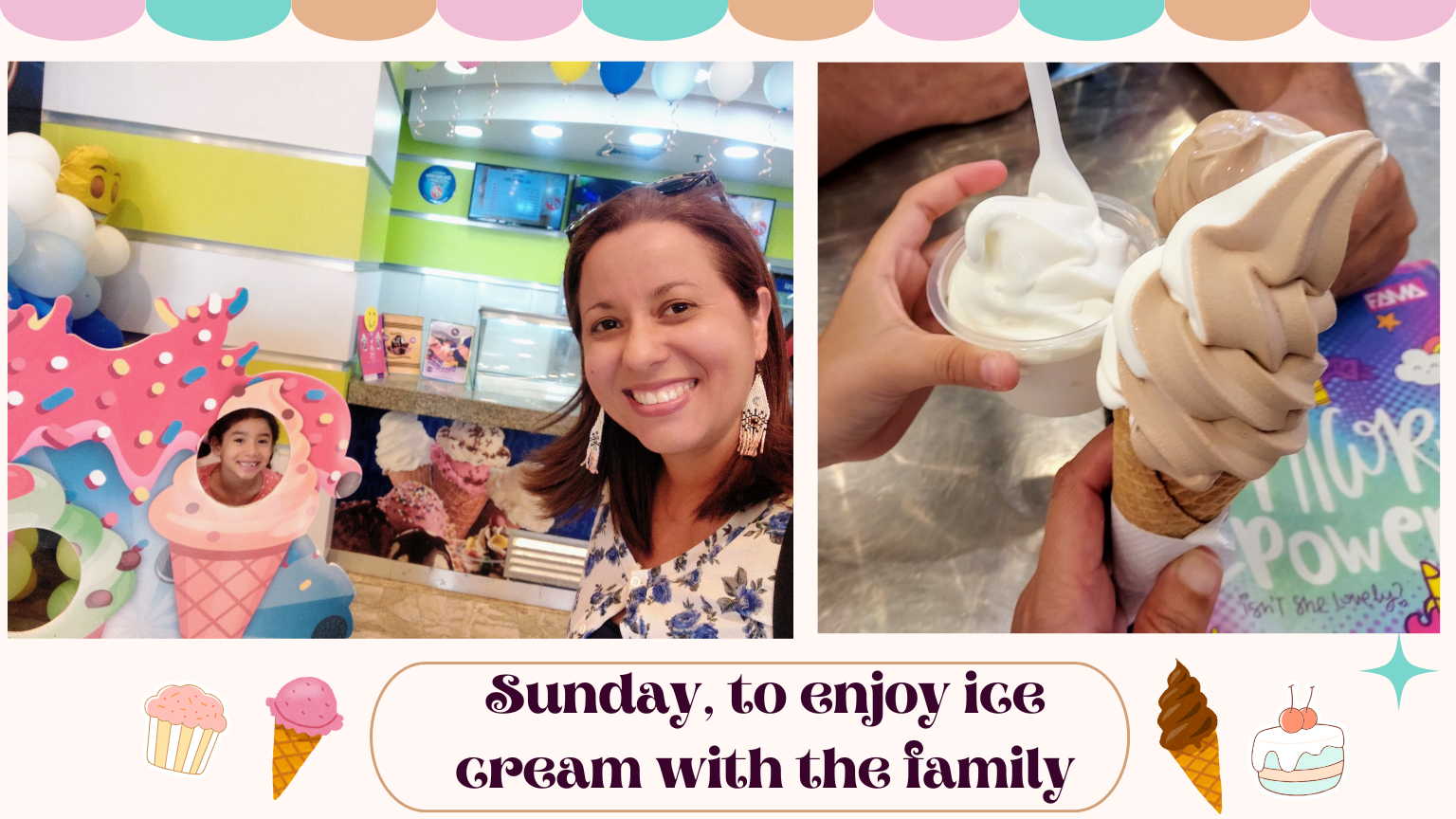 Domingo, para disfrutar helados en familia. // Sunday, to enjoy ice cream with the family.