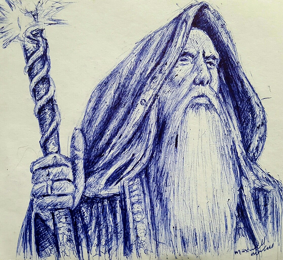 Wizard Pen Drawing —