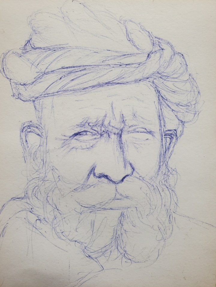 Side Closeup Portrait Old Man Drawing Stock Illustration 2219243135 |  Shutterstock