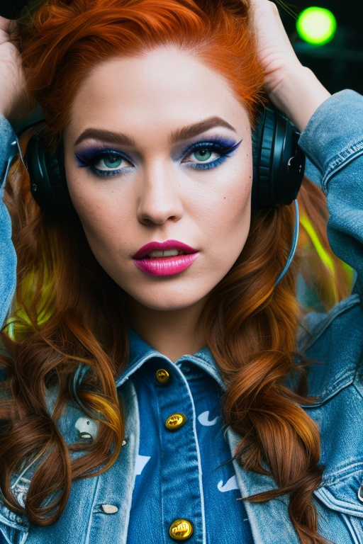 poison-ivy-is-a-dj-and-she-is-playing-music-in-an-edm-festival-she-is-wearing-a-denim-jacket-b-218480953.png
