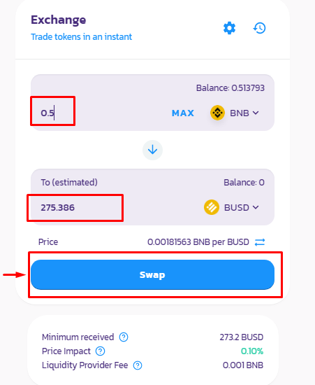 Paso 5 Intercambiar BNB por BUSD para completar la mitad y agregar liquidez.png