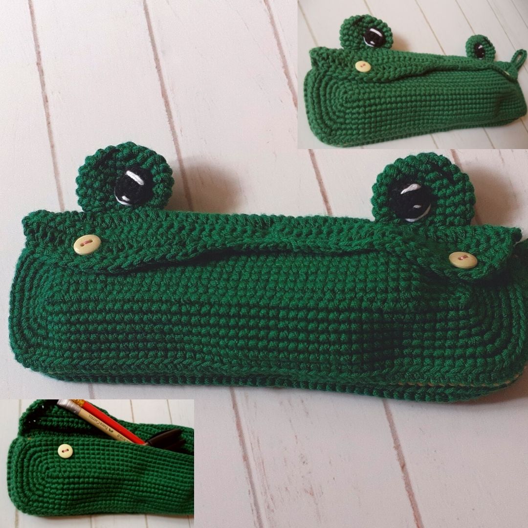 Tejido a crochet #21: Cartuchera en 2 dimensiones / 2-dimensional cartridge  case — Hive