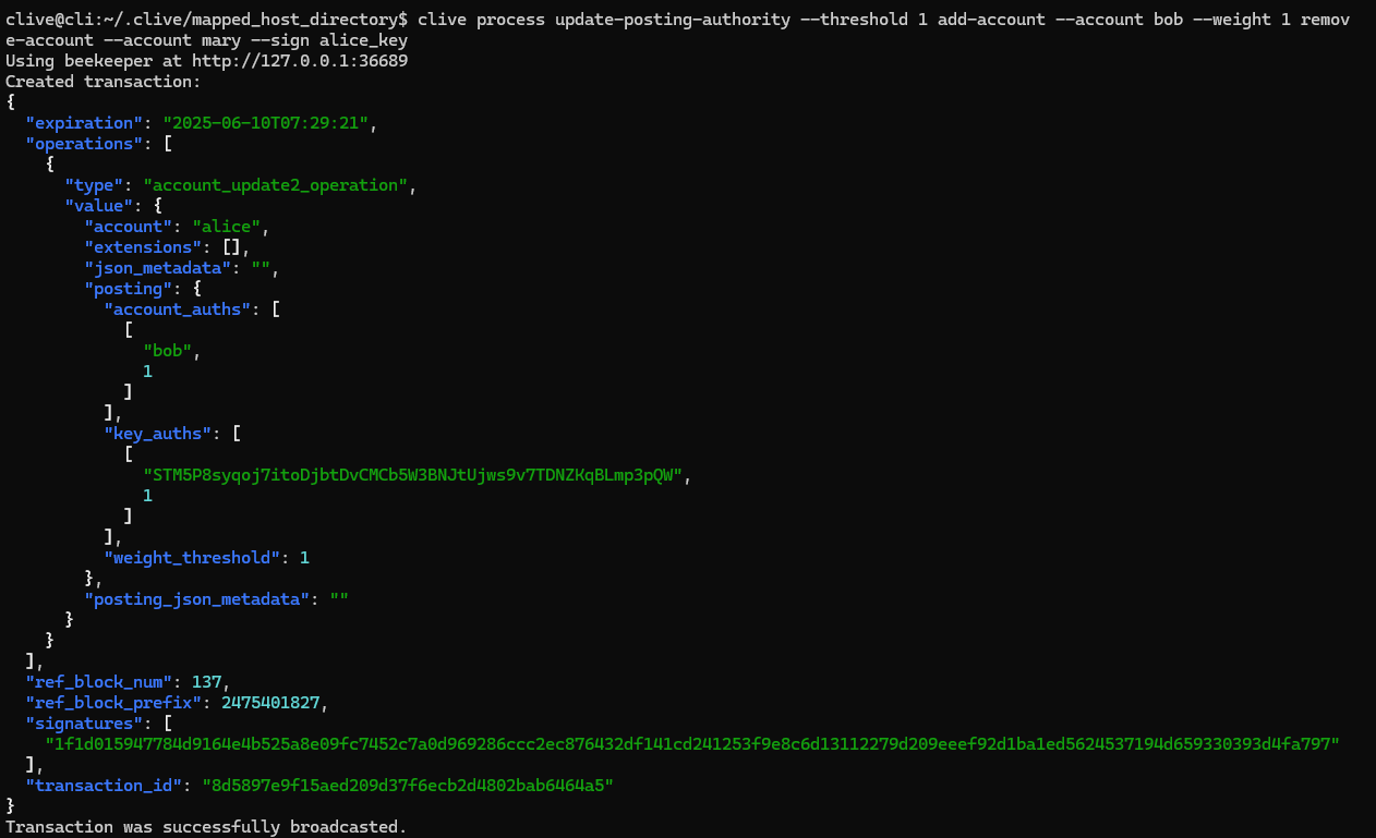 Update authority - execution
