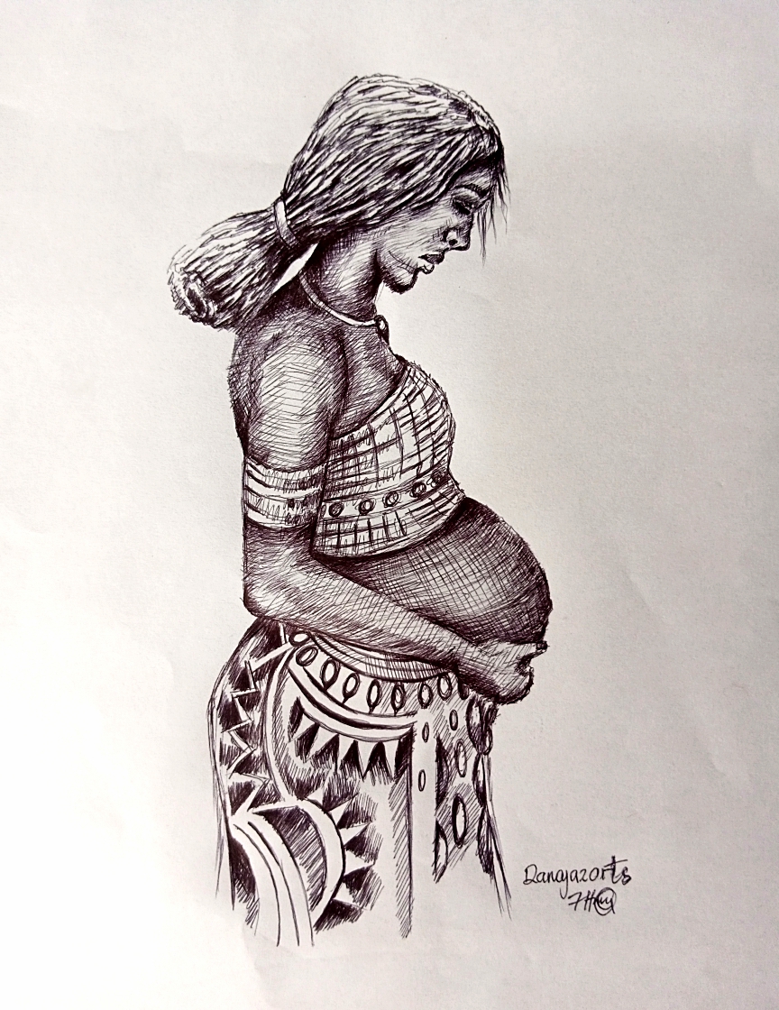 Pregnant lady/pencil sketch♡ | Woman sketch, Art inspiration, Pregnant women