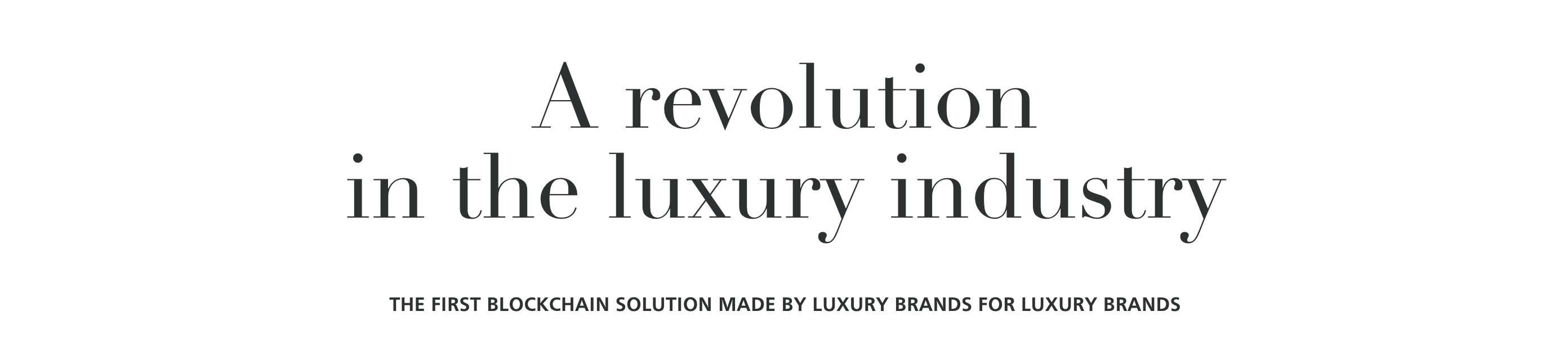 "A revolution in the luxury industry" banner image screenshot.
