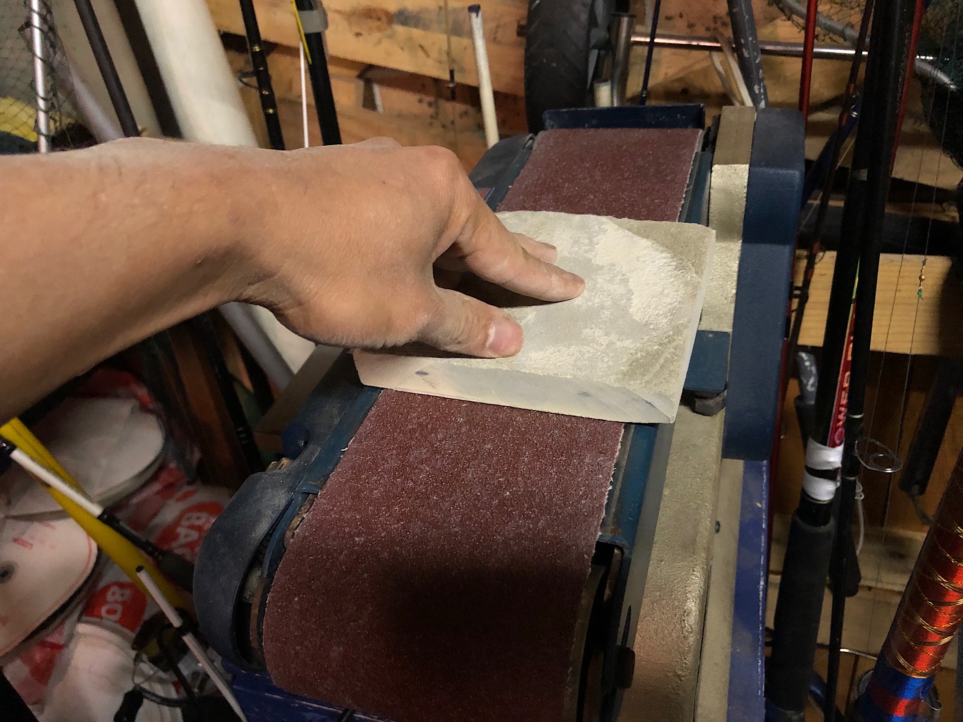 Sanding a sandstone