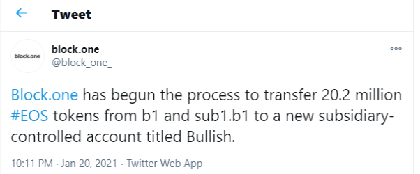 block-one-on-Twitter-https-t-co-LgcclYjBIb-has-begun-the-process-to-transfer-20-2-million-EOS-tokens-from-b1-and-sub1-b1-to-a-new-subsidiary-controlled-account-titled-Bullish-Twitter.png