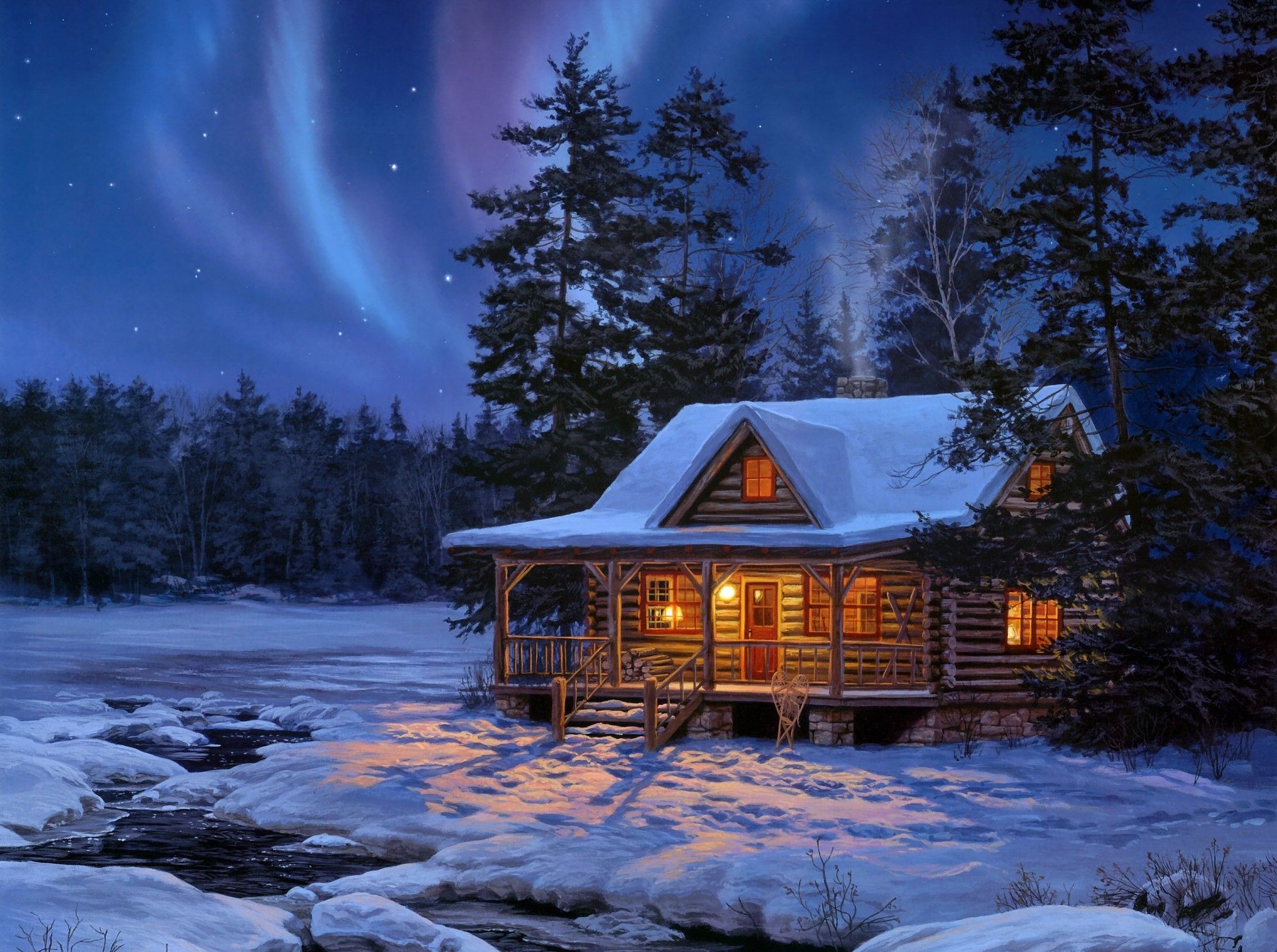 cabana,-bosque,-nieve,-aurora-polar,-thomas-kinkade-198249.jpg