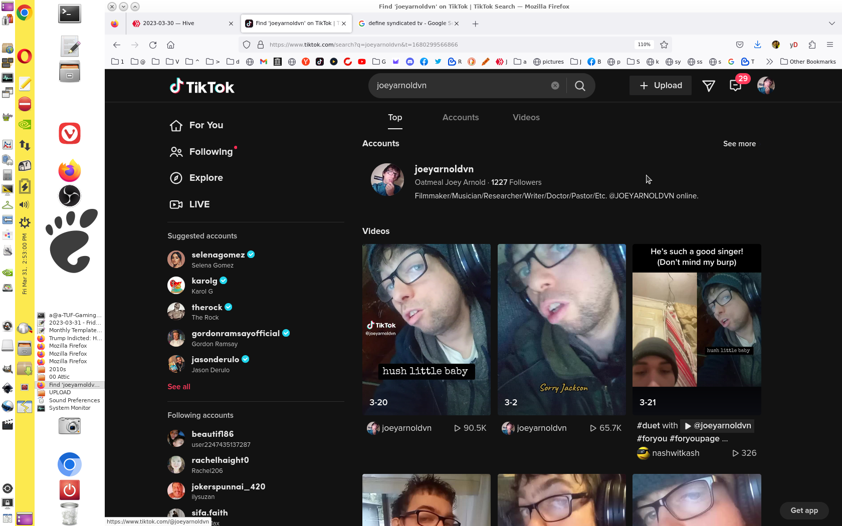 Screenshot at 2023-03-31 14-53-00 My TikTok Joeyarnoldvn 90K Views March 2023 Hush Little Baby.png