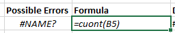 COUNT function possible error