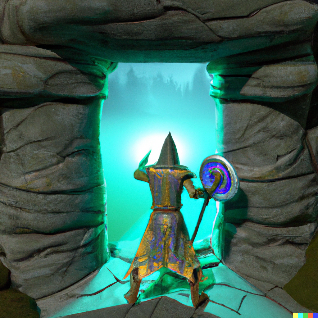 DALL·E 2023-02-05 20.57.03 - a riftwatchers battle mage elf opening a portal to a new world renderized.png